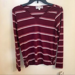 Pink Republic Long Sleeve top with lace-up sides